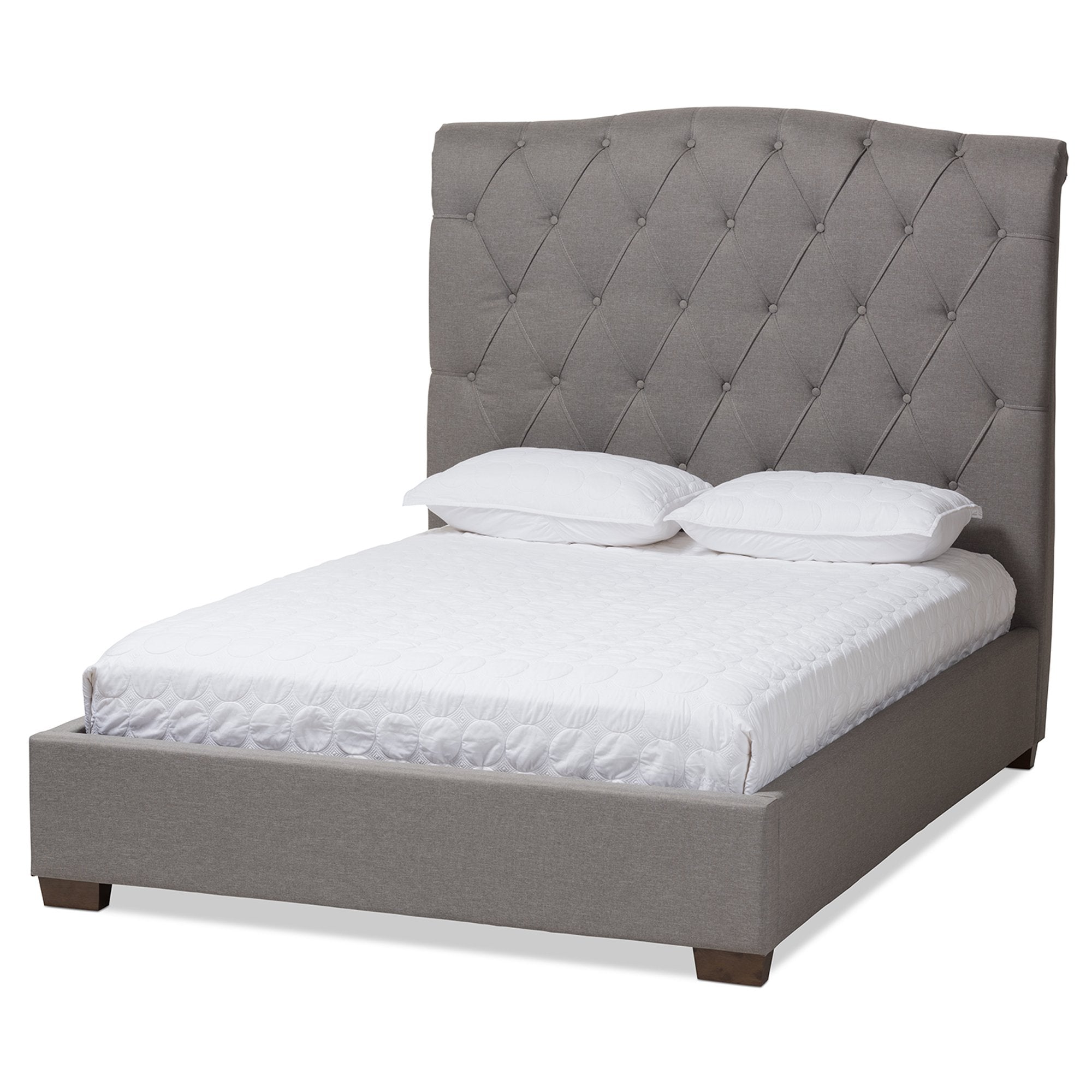 Baxton Studio Victoire Modern and Contemporary Light Grey Fabric Upholstered King Size Platform Bed