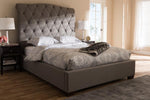 Baxton Studio Victoire Modern and Contemporary Light Grey Fabric Upholstered King Size Platform Bed