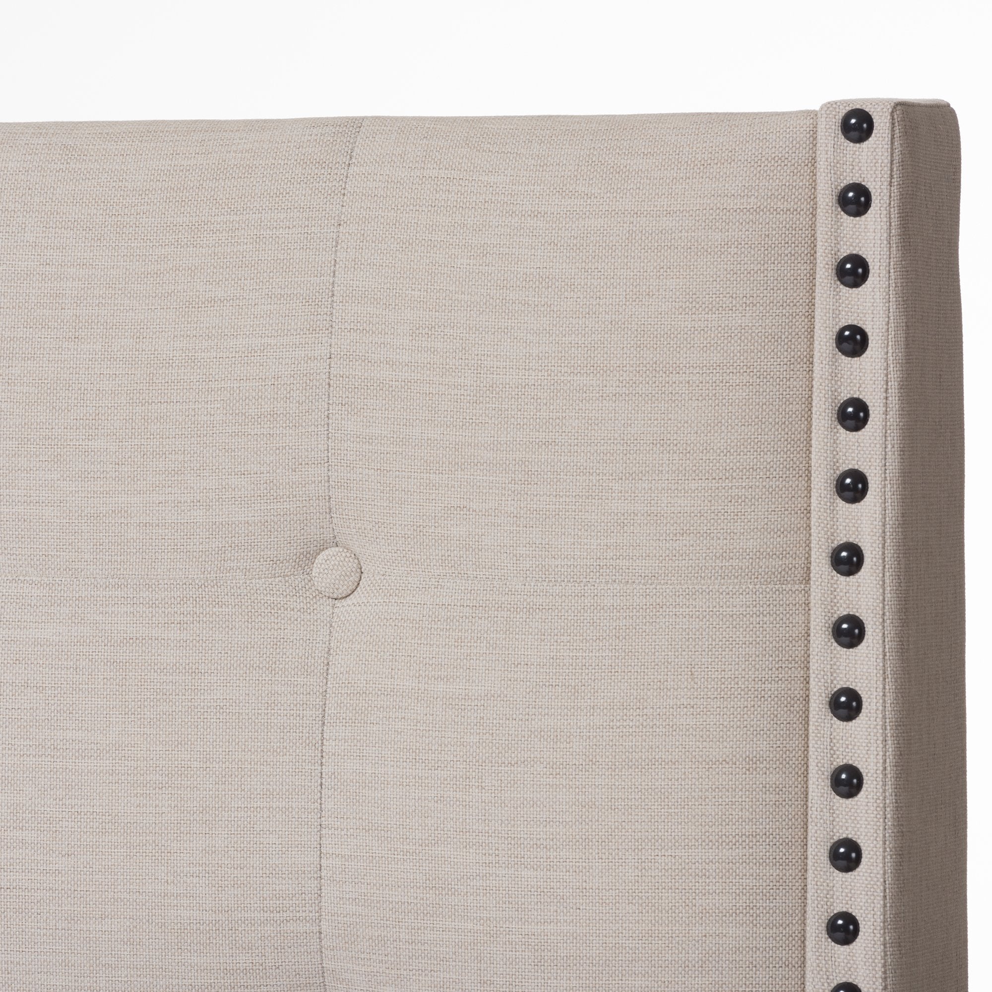 Baxton Studio Georgette Modern and Contemporary Light Beige Fabric Upholstered King Size Bed