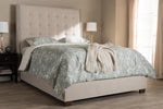 Baxton Studio Georgette Modern and Contemporary Light Beige Fabric Upholstered Queen Size Bed