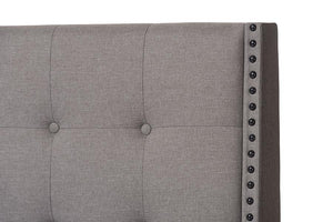 Baxton Studio Georgette Modern and Contemporary Light Grey Fabric Upholstered King Size Bed