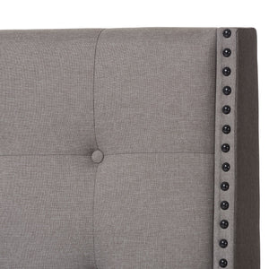 Baxton Studio Georgette Modern and Contemporary Light Grey Fabric Upholstered Queen Size Bed