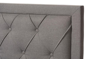 Baxton Studio Aurelie Modern and Contemporary Light Grey Fabric Upholstered King Size Storage Bed