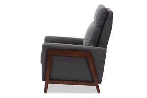 Baxton Studio Halstein Mid-century Modern Grey Fabric Upholstered Lounge Chair