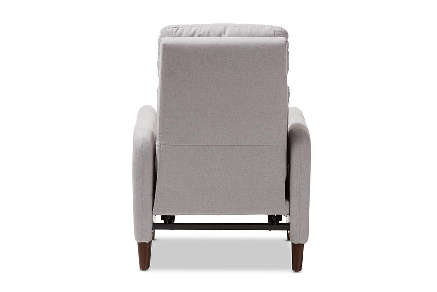 Baxton Studio Casanova Mid-century Modern Light Grey Fabric Upholstered Lounge Chair