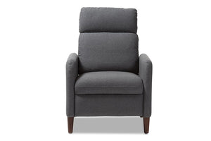 Baxton Studio Casanova Mid-century Modern Grey Fabric Upholstered Lounge Chair