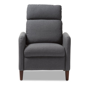 Baxton Studio Casanova Mid-century Modern Grey Fabric Upholstered Lounge Chair