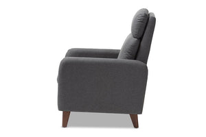 Baxton Studio Casanova Mid-century Modern Grey Fabric Upholstered Lounge Chair