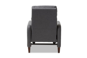 Baxton Studio Casanova Mid-century Modern Grey Fabric Upholstered Lounge Chair