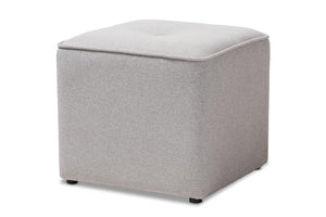 Baxton Studio Corinne Modern and Contemporary Light Grey Fabric Upholstered Ottoman