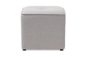 Baxton Studio Corinne Modern and Contemporary Light Grey Fabric Upholstered Ottoman