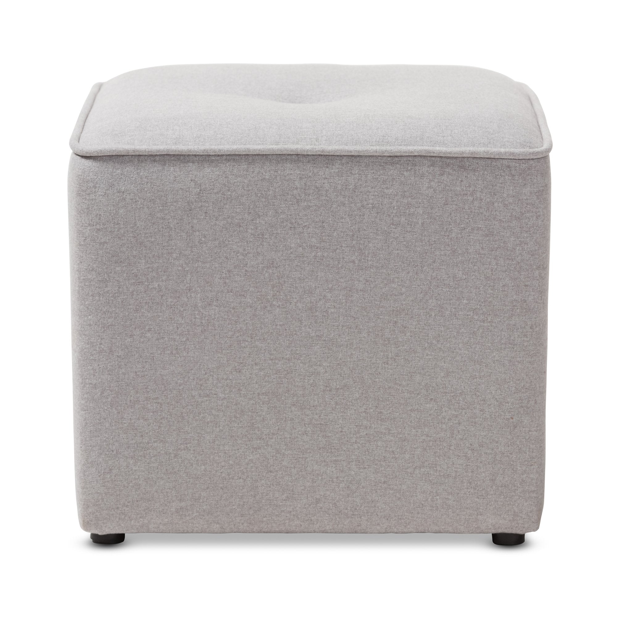 Baxton Studio Corinne Modern and Contemporary Light Grey Fabric Upholstered Ottoman