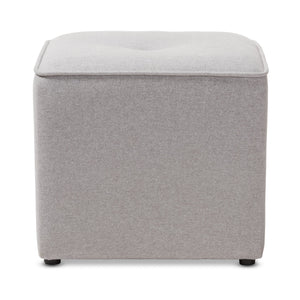 Baxton Studio Corinne Modern and Contemporary Light Grey Fabric Upholstered Ottoman