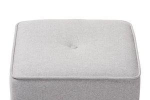 Baxton Studio Corinne Modern and Contemporary Light Grey Fabric Upholstered Ottoman