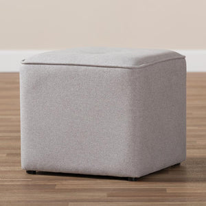 Baxton Studio Corinne Modern and Contemporary Light Grey Fabric Upholstered Ottoman