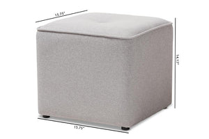 Baxton Studio Corinne Modern and Contemporary Light Grey Fabric Upholstered Ottoman