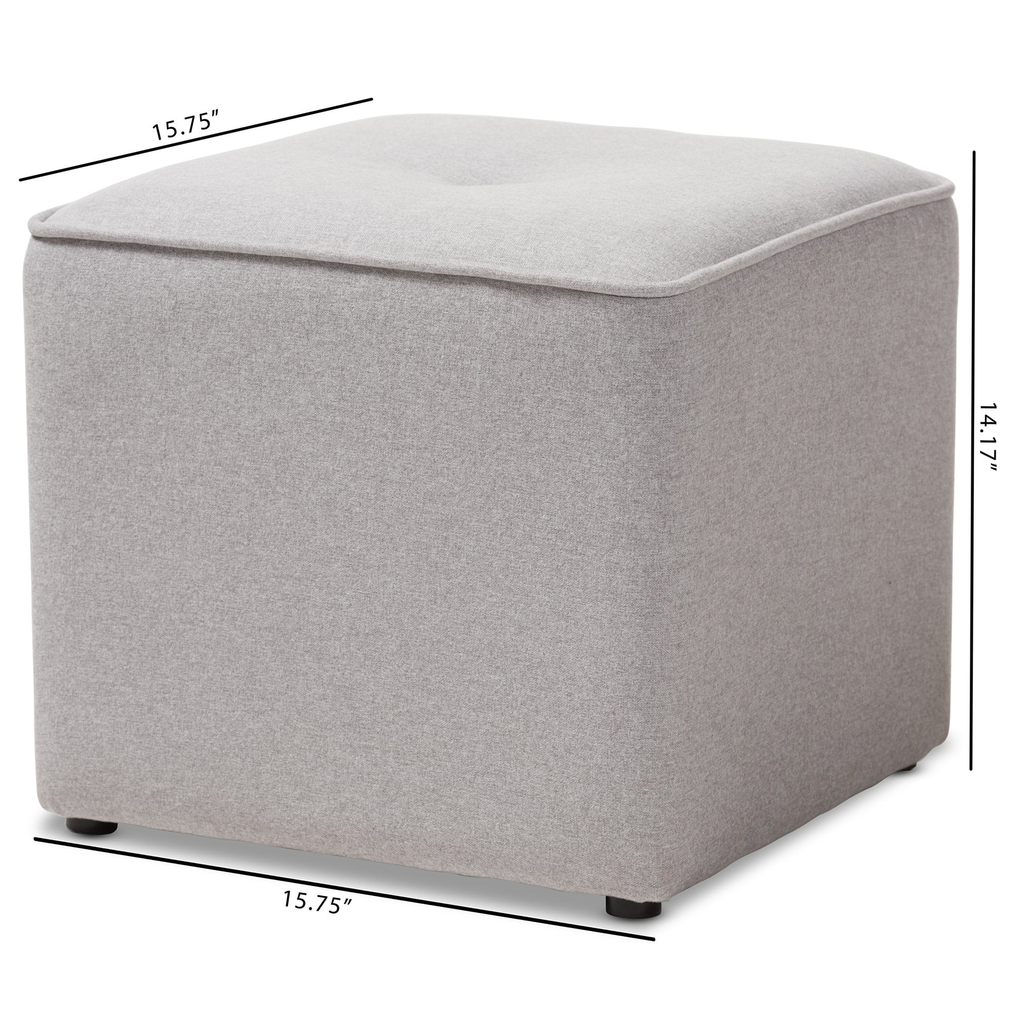 Baxton Studio Corinne Modern and Contemporary Light Grey Fabric Upholstered Ottoman