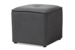 Baxton Studio Corinne Modern and Contemporary Dark Grey Fabric Upholstered Ottoman