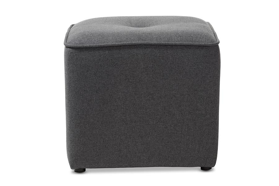 Baxton Studio Corinne Modern and Contemporary Dark Grey Fabric Upholstered Ottoman