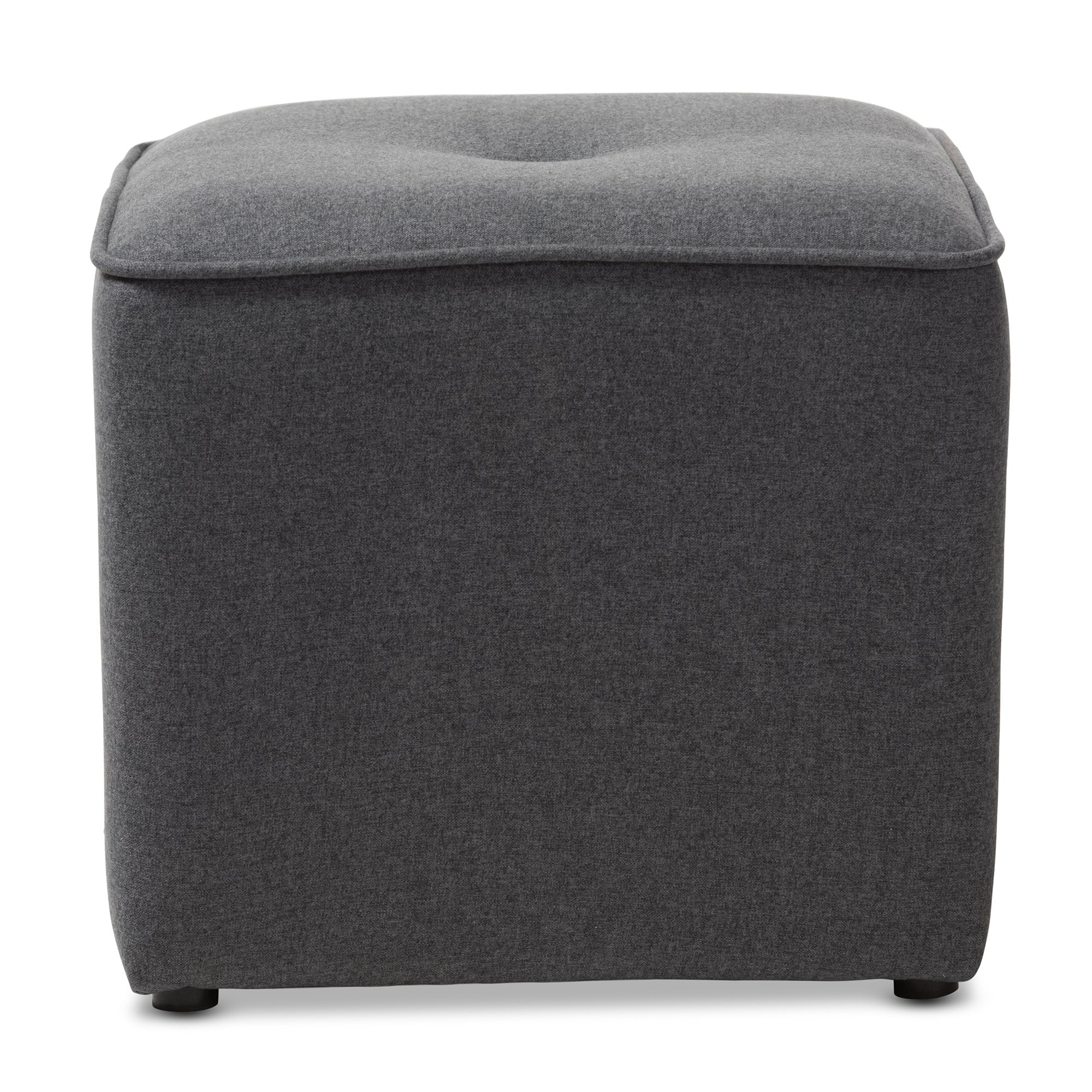 Baxton Studio Corinne Modern and Contemporary Dark Grey Fabric Upholstered Ottoman