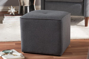 Baxton Studio Corinne Modern and Contemporary Dark Grey Fabric Upholstered Ottoman