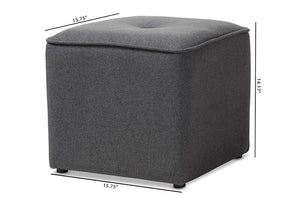 Baxton Studio Corinne Modern and Contemporary Dark Grey Fabric Upholstered Ottoman