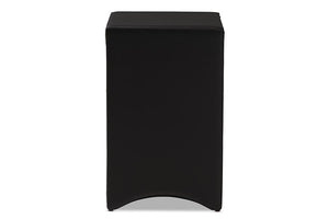 Baxton Studio Talia Modern and Contemporary Black Faux Leather Upholstered 3-Drawer Nightstand