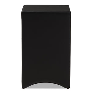 Baxton Studio Talia Modern and Contemporary Black Faux Leather Upholstered 3-Drawer Nightstand