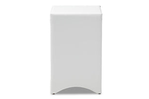 Baxton Studio Talia Modern and Contemporary White Faux Leather Upholstered 3-Drawer Nightstand