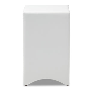 Baxton Studio Talia Modern and Contemporary White Faux Leather Upholstered 3-Drawer Nightstand