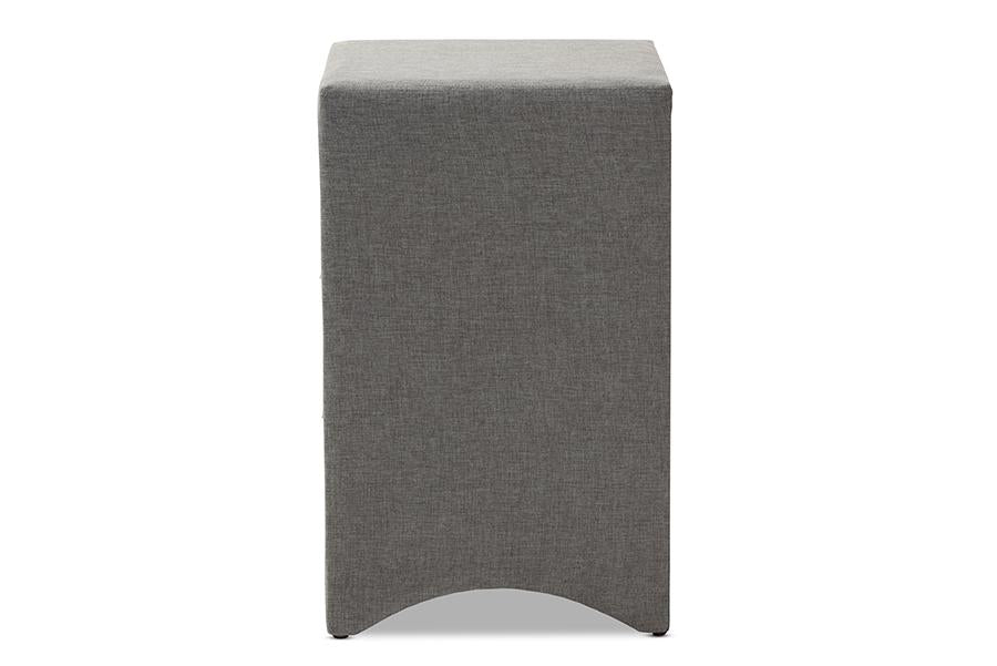 Baxton Studio Talia Modern and Contemporary Grey Fabric Upholstered 3-Drawer Nightstand