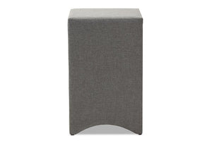 Baxton Studio Talia Modern and Contemporary Grey Fabric Upholstered 3-Drawer Nightstand