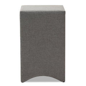 Baxton Studio Talia Modern and Contemporary Grey Fabric Upholstered 3-Drawer Nightstand