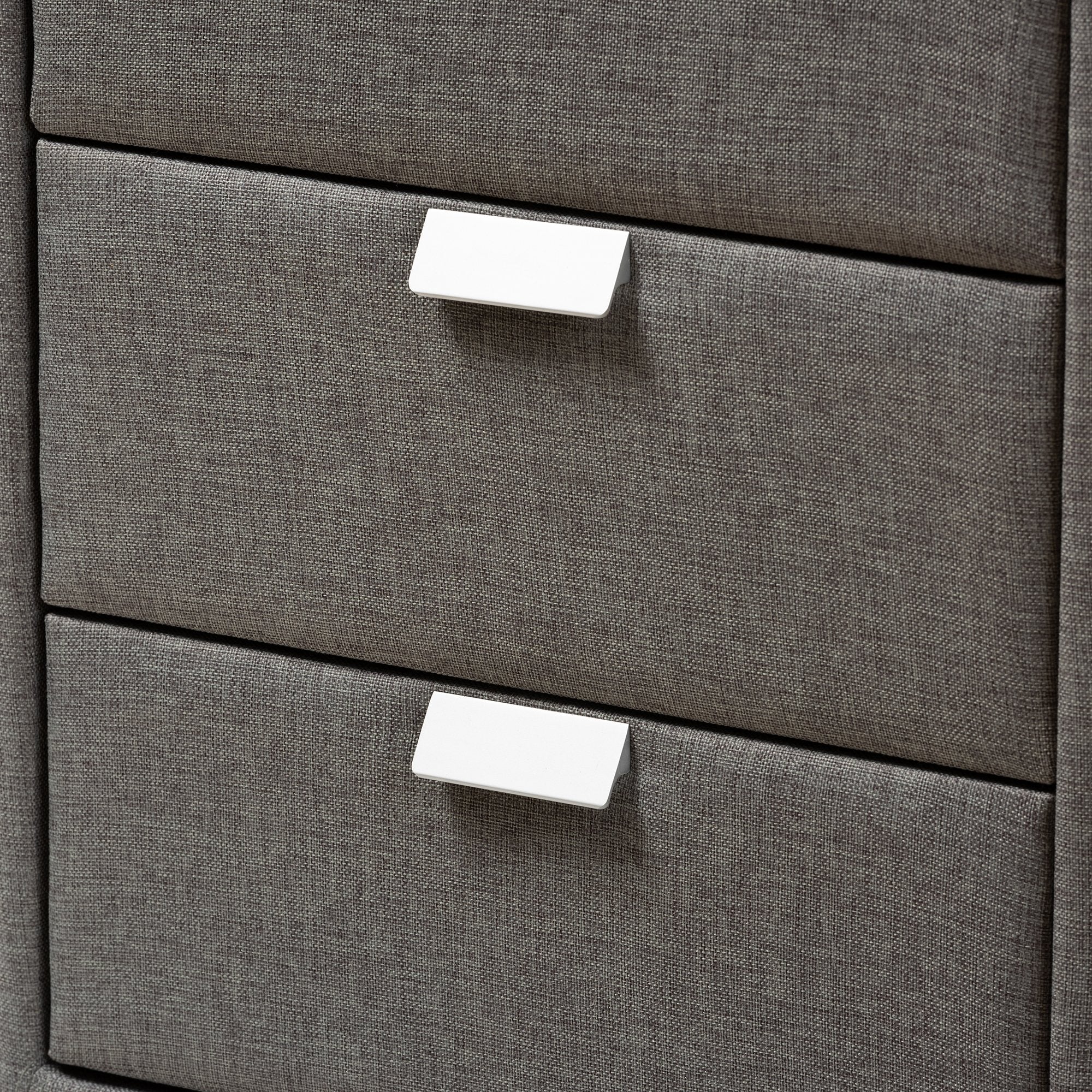 Baxton Studio Talia Modern and Contemporary Grey Fabric Upholstered 3-Drawer Nightstand