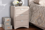 Baxton Studio Talia Modern and Contemporary Beige Fabric Upholstered 3-Drawer Nightstand