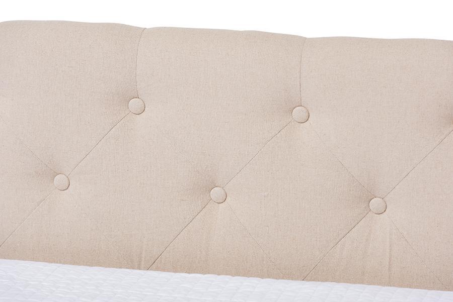 Baxton Studio Cherine Classic and Contemporary Beige Fabric Upholstered Daybed with Trundle