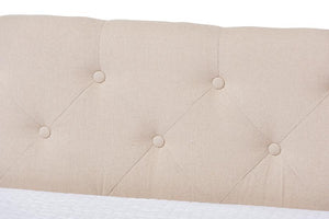 Baxton Studio Cherine Classic and Contemporary Beige Fabric Upholstered Daybed with Trundle