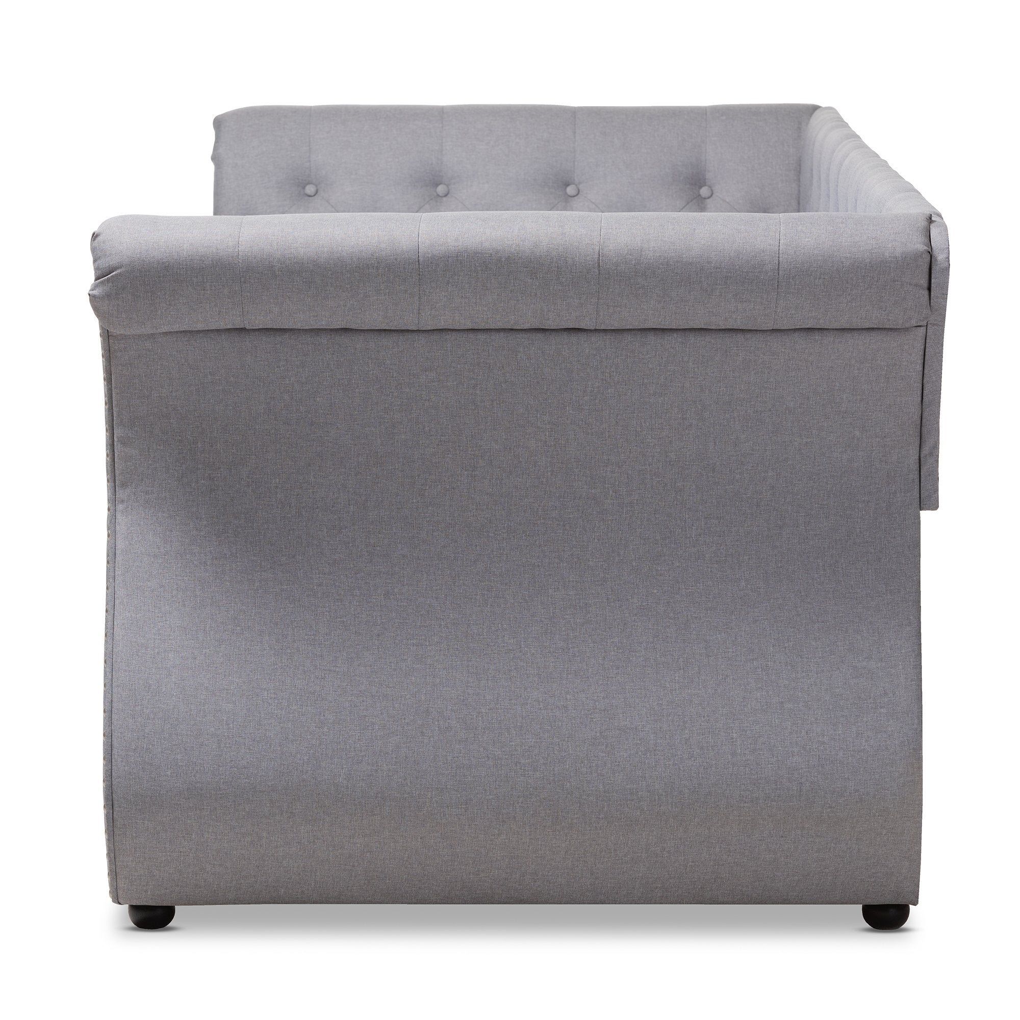 Baxton Studio Cherine Classic and Contemporary Grey Fabric Upholstered Daybed with Trundle