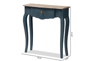 Baxton Studio Mazarine Classic and Provincial Blue Spruce Finished Console Table