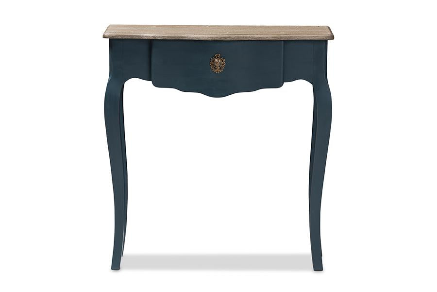 Baxton Studio Mazarine Classic and Provincial Blue Spruce Finished Console Table