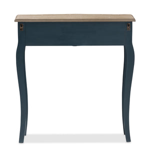 Baxton Studio Mazarine Classic and Provincial Blue Spruce Finished Console Table