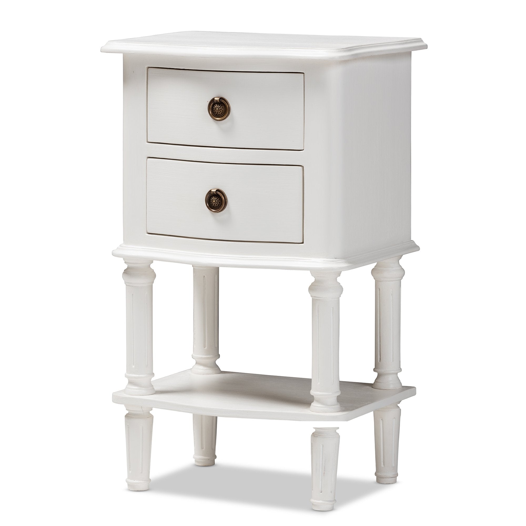 Baxton Studio Audrey Country Cottage Farmhouse White Finished 2-Drawer Nightstand