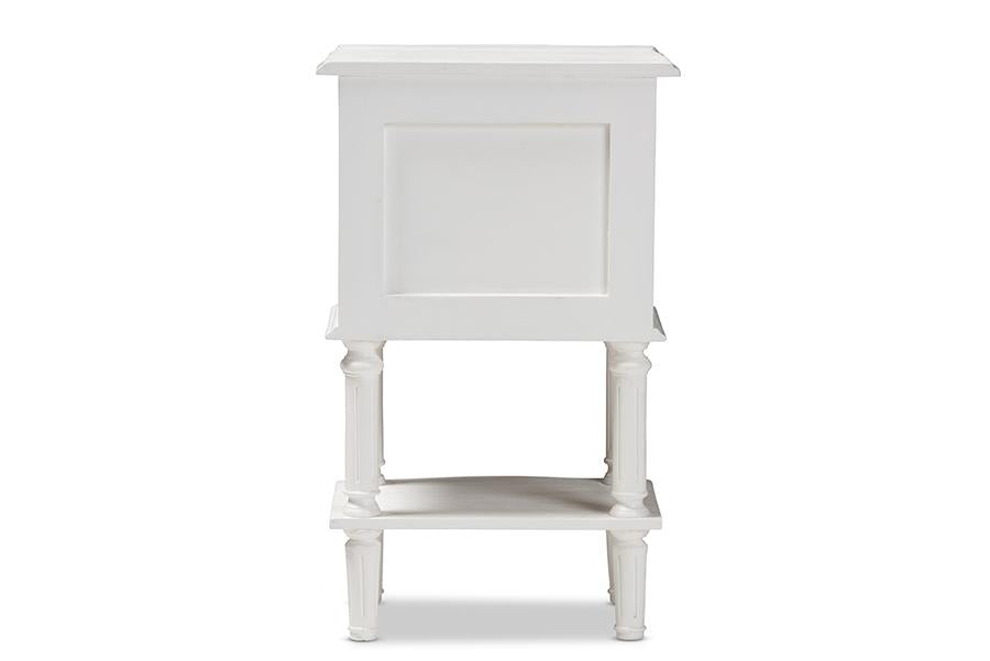 Baxton Studio Audrey Country Cottage Farmhouse White Finished 2-Drawer Nightstand