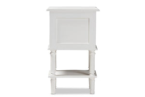 Baxton Studio Audrey Country Cottage Farmhouse White Finished 2-Drawer Nightstand