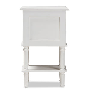 Baxton Studio Audrey Country Cottage Farmhouse White Finished 2-Drawer Nightstand