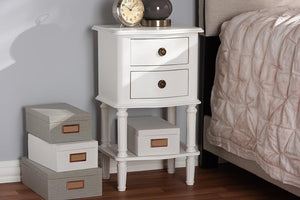 Baxton Studio Audrey Country Cottage Farmhouse White Finished 2-Drawer Nightstand