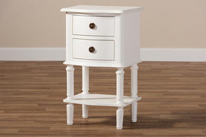 Baxton Studio Audrey Country Cottage Farmhouse White Finished 2-Drawer Nightstand