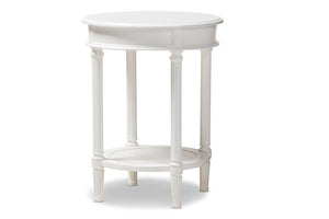 Baxton Studio Poire Country Cottage Farmhouse White Finished End Table