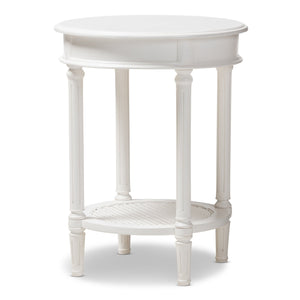 Baxton Studio Poire Country Cottage Farmhouse White Finished End Table