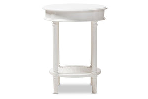 Baxton Studio Poire Country Cottage Farmhouse White Finished End Table